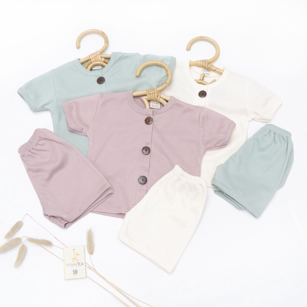 Basic Set Winteku POLOS PENDEK Girl-Setelan Kancing PENDEK POLOS Girl Magic callor