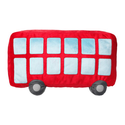 UPPTAG Bantal kursi bantal sofa bentuk bus merah 45x27 cm