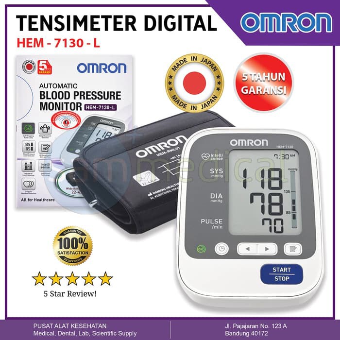Promo Alkes - OMRON HEM7130L Tensimeter Digital   Tekanan Darah LARGE CUFF