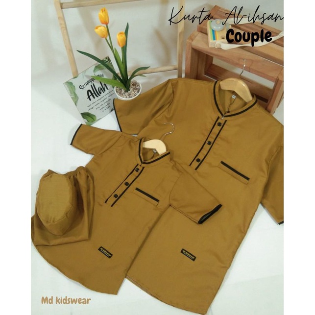 Baju Koko Muslim Couple Ayah &amp; Anak Kurta Al-Ihsan ||by MD Kidswear