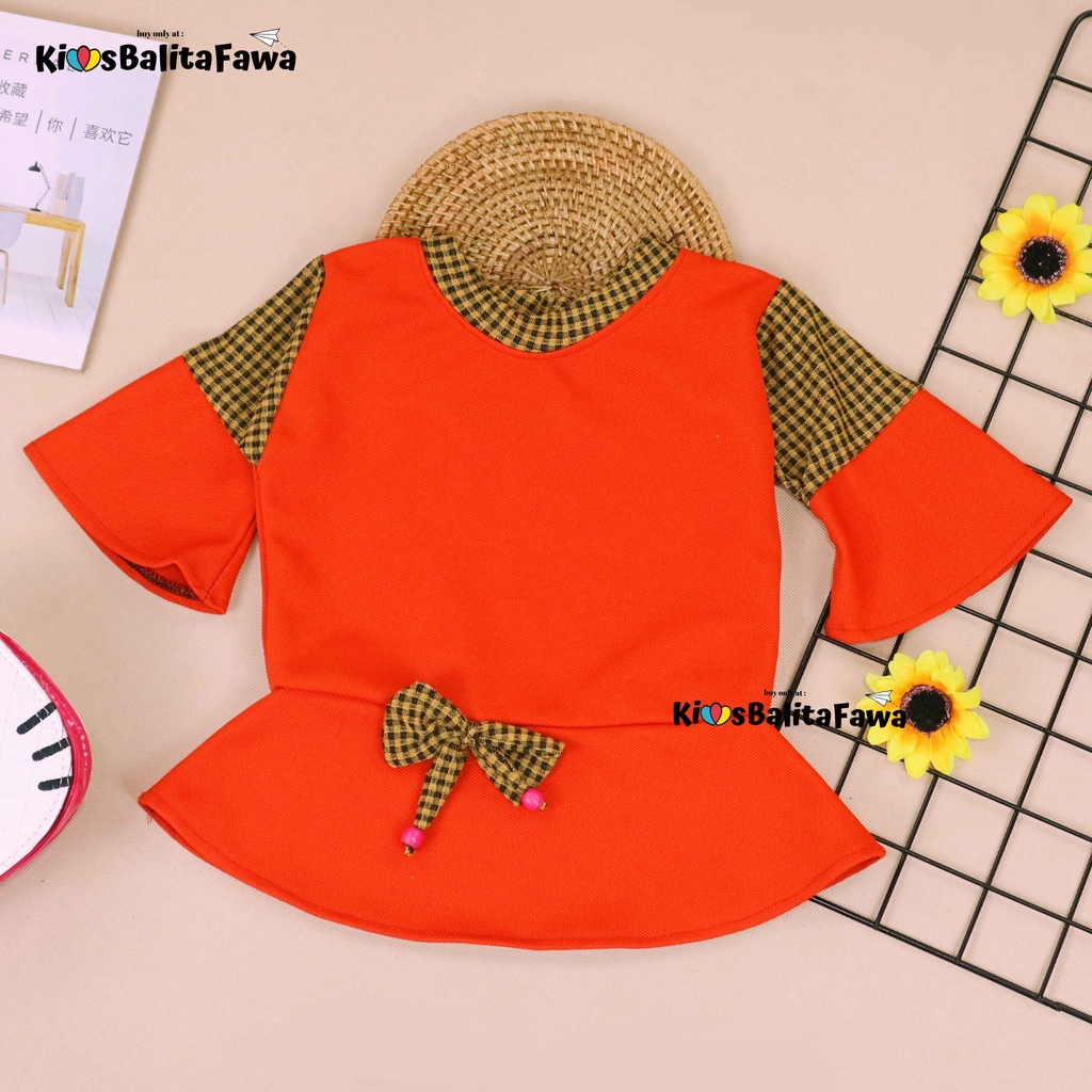 Blouse Felisha Uk 2-4 Tahun / Baju Harian Anak Perempuan Balita Dress Terompet Lengan Panjang