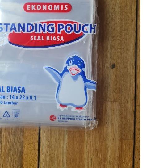 ♠ Standing Pouch blutop 14x22 single seal/seal biasa ❈