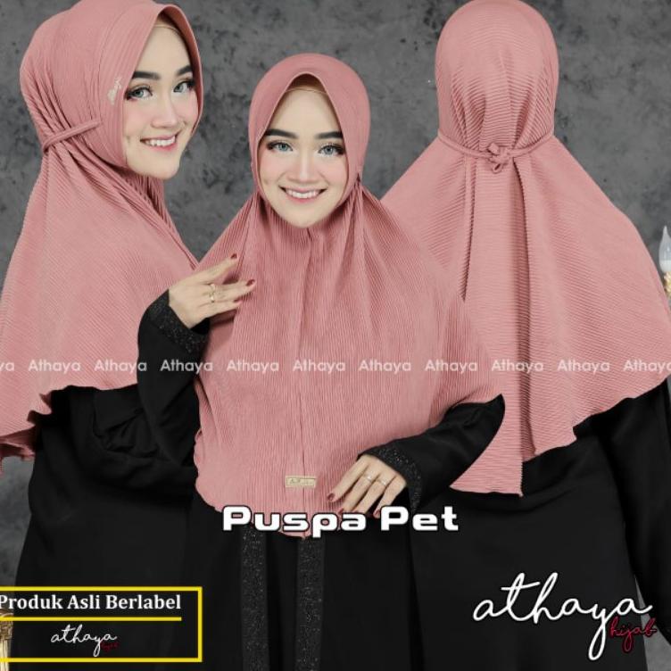 Terbaru.. (Ori ATHAYA) PET PLISKET•Bergo plisket lidi••Hijab instan