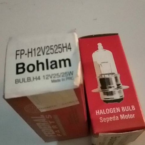 Bohlam Depan Lampu Dop Depan 12V 25W Halogen All Bebek Federal FP H12V2525H4