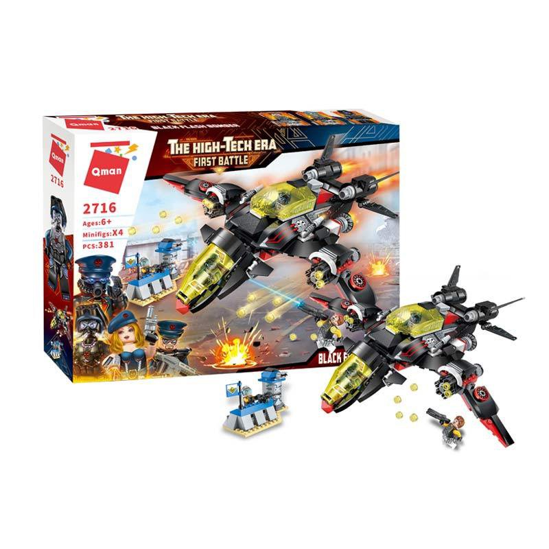 Mainan Edukasi Brick Qman High Tech 2716 Black Flash Bomber Brick Qman DP