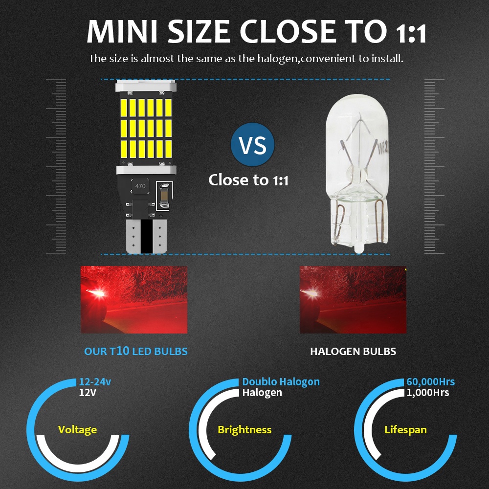 LAMPU LED MUNDUR T15 T10 W16W CANbus 45 LED SUPER TERANG MOTOR MOBIL TERMURAH