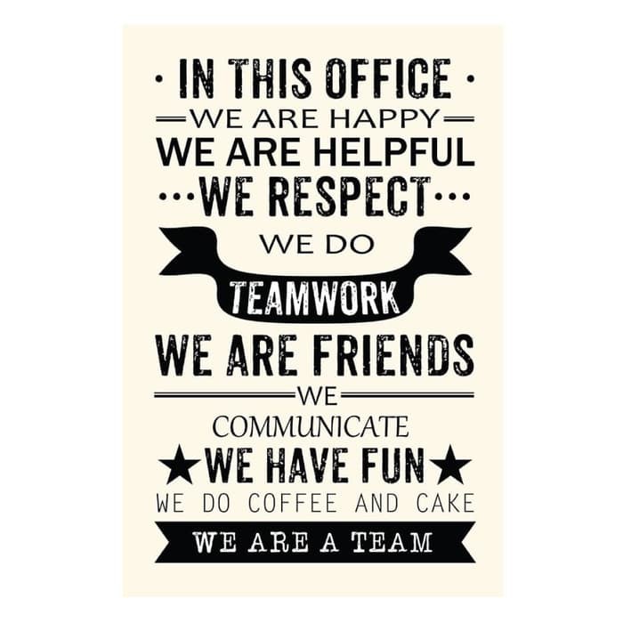 Unik Hiasan Dinding / Kata Bijak - Teamwork / Poster Kantor Limited