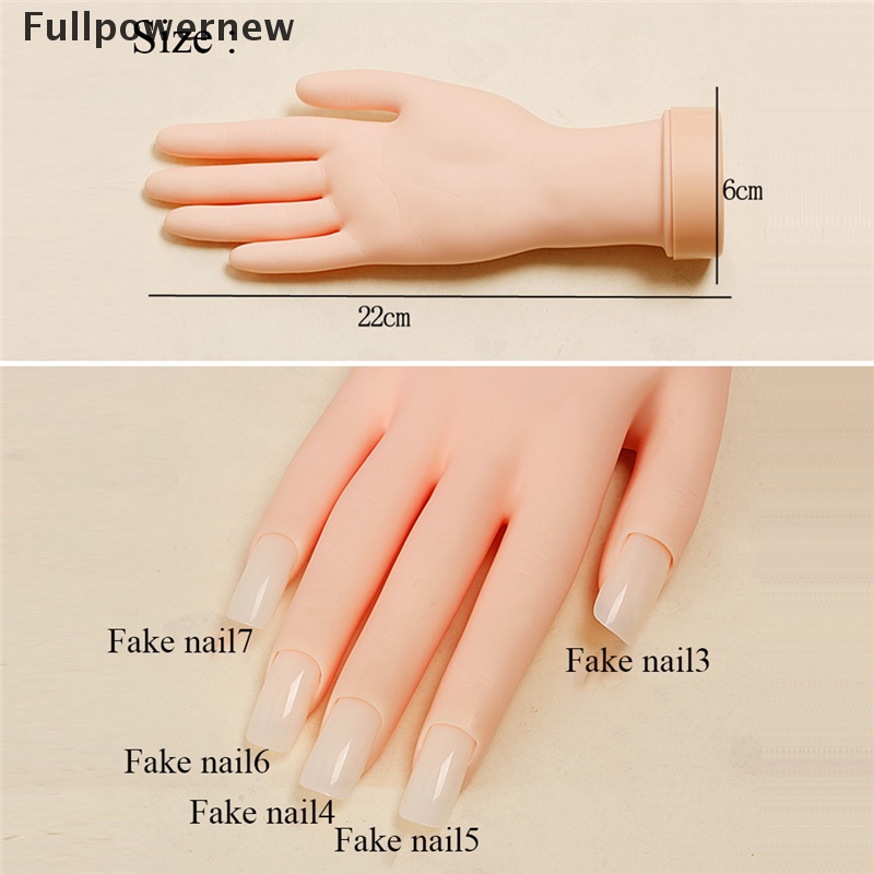 [FULL] Fake Hand For Nail Art Training And Display Movable Practice Nail Tools Model