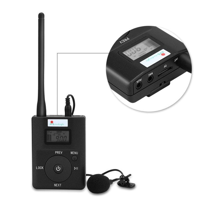 FM TRANSMITTER LONG RANGE FOR TOUR GUIDE SYSTEM - MIC PORTABLE DENGAR DI RADIO FM