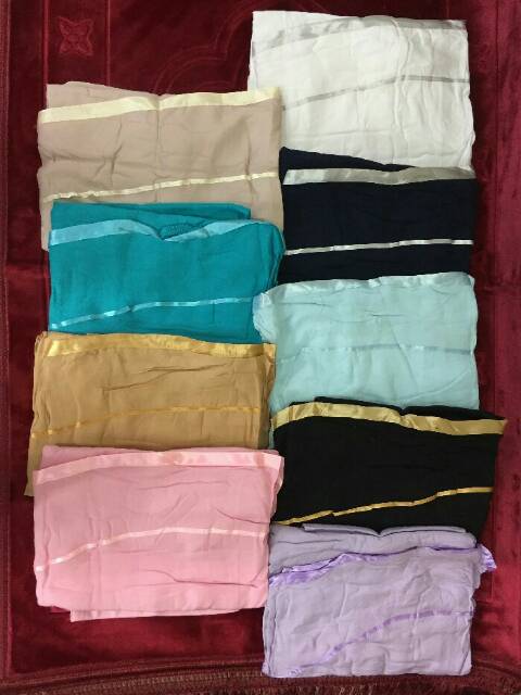 Mukena katun rayon polos pita terbaru