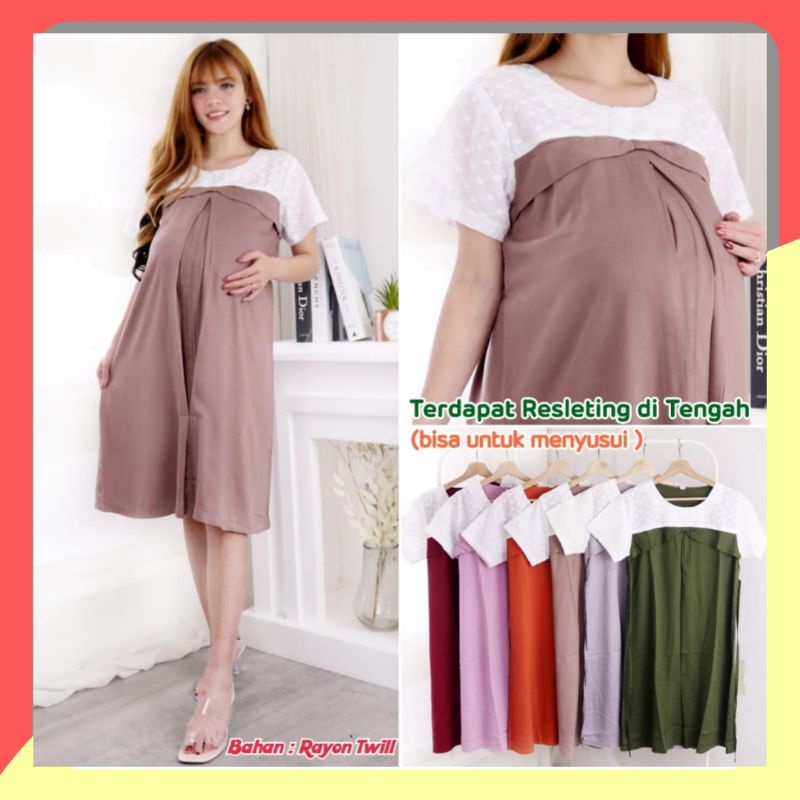 DRESS HAMIL WANITA PREMIUM / DRESS BUSUI atasan wanita hamil dress perempuan ibu hamil bumil dress fashion wanita hamil 9 bulan jumbo pregnant dress hamil import terbaru terkini dress ibu menyusui baju hamil