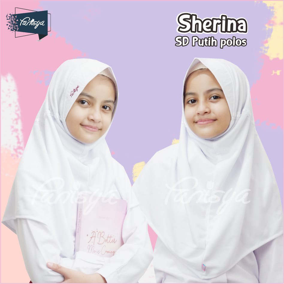 Fanisya Bergo Sherina SD Putih Polos Jilbab Anak Sekolah Premium