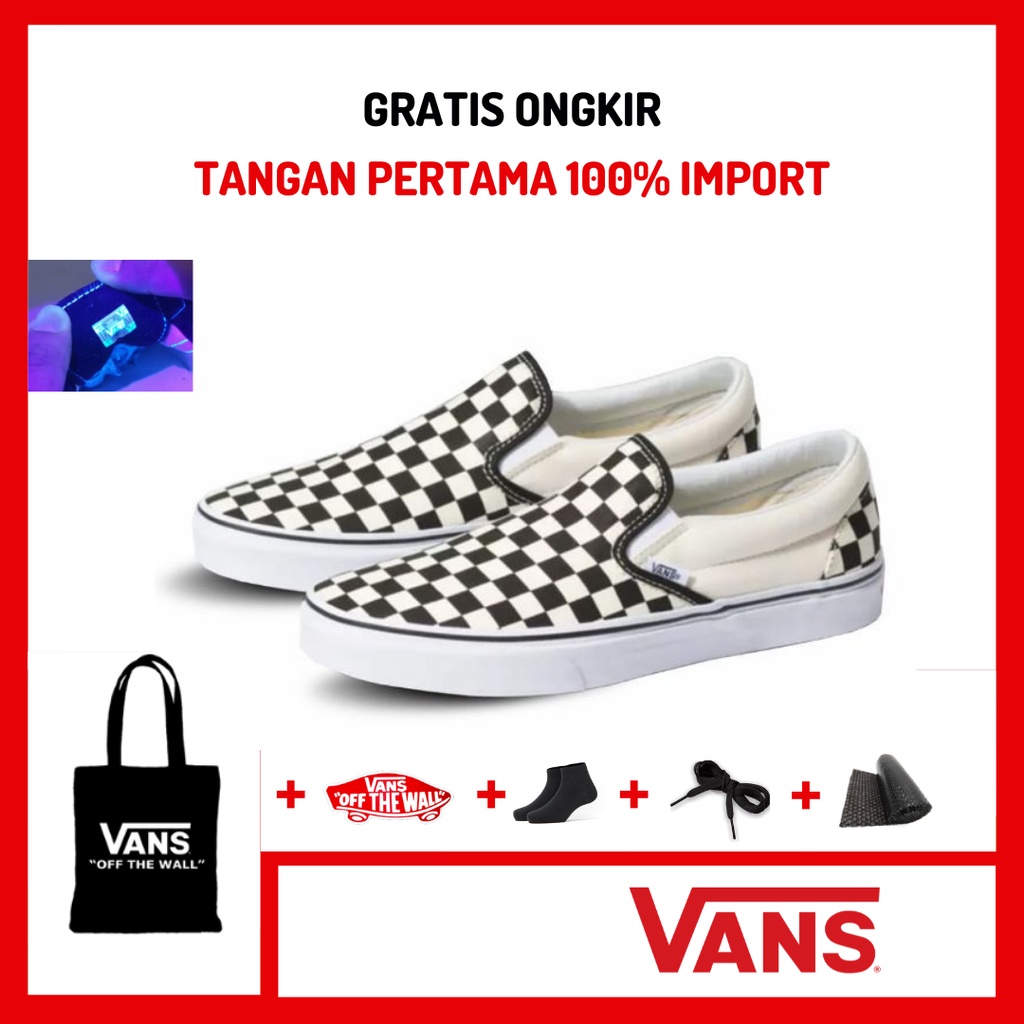 Sepatu Slip On Classic Checkerboard / Sneakers Slip On Catur