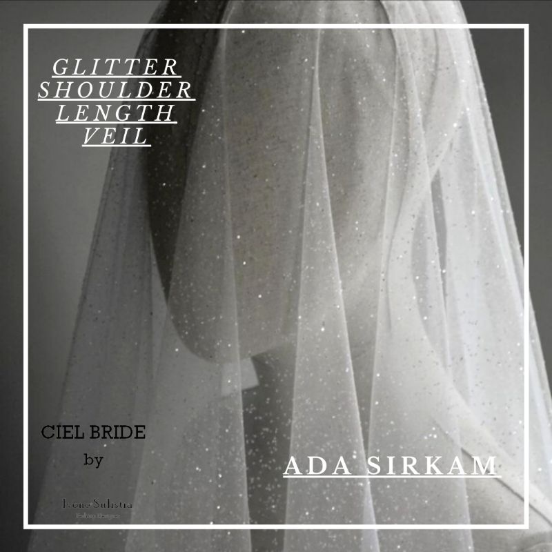 floor length glitter wedding veil kerudung pengantin panjang selantai