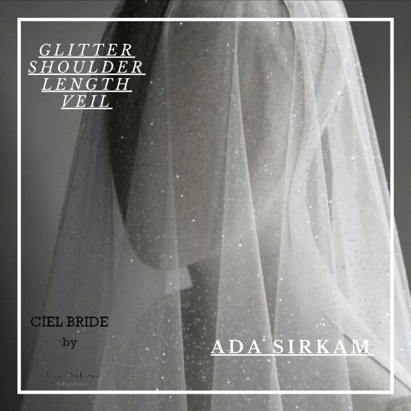 wedding veil glitter dan bertabur mutiara panjang selantai kerudung pengantin glitter plus pearl floor length