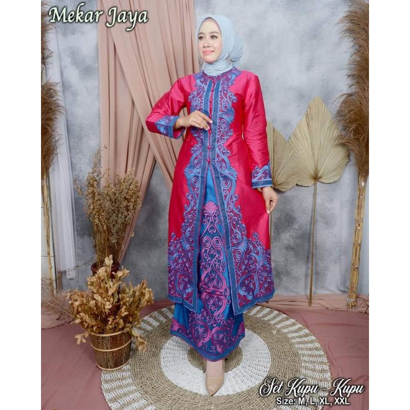 Stelan Tunik tafeta| Set Rok Tunik Kebaya Busui Frendly| Set Kebaya Kondangan| Set Rok Kupu - Kupu| Setelan Tunik Rok Kebaya| Kebaya Mewah| Setelan Kebaya Pesta Mewah| Set Tunik Melayu