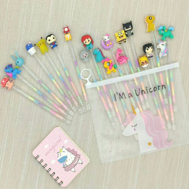 

1 LUSIN PULPEN GEL WARNA WARNI KARAKTER CARTOON BAGUS DAN MURAH
