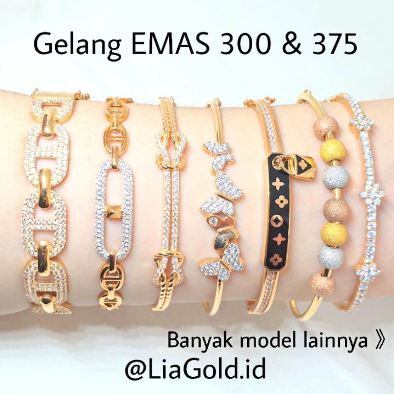 Gelang Tangan Fashion EMAS 300 &amp; 375 / 6K &amp; 8K ( TOKO MAS LIA GOLD BEKASI )