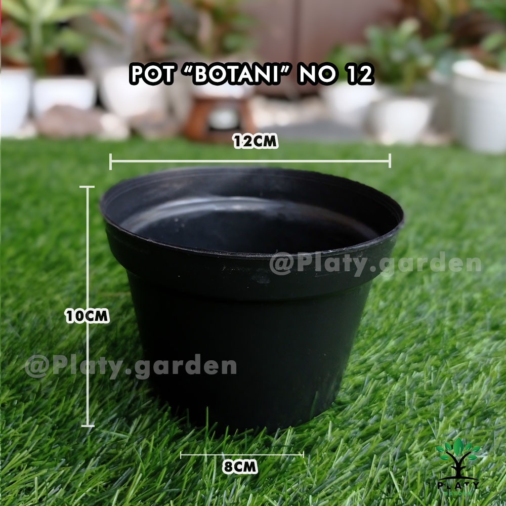 Pot Botani Hitam | (12cm - 20cm)