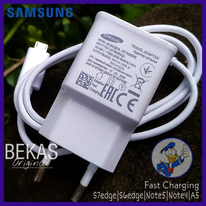 Charger Samsung S7 Edge l S6 Edge | Note 5 l Note 4 Ori Bekas Bawaan Hp