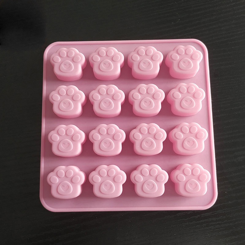 SIY  16-Cavity Silicone Paw Print Mold Animal Palw Resin Mold Dog Cat Footprint Molds