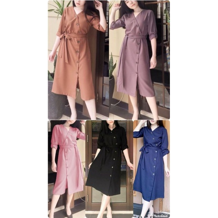 DRESS ICHIKO NS/DRESS WANITA BAHAN MOSSCREPE