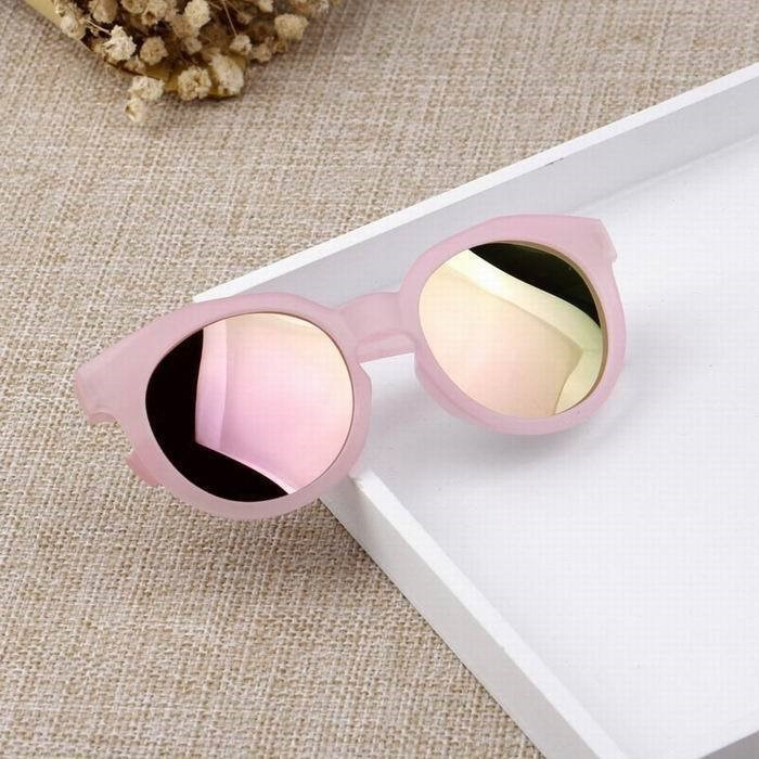 Kacamata Anak Laki Laki 2 Tahun Gaya Murah Keren 3 Tahun Lensa Hitam Sunglasses-Pink