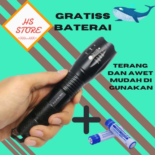 Lampu Senter Led Mini Portable Super Terang Jarak Jauh