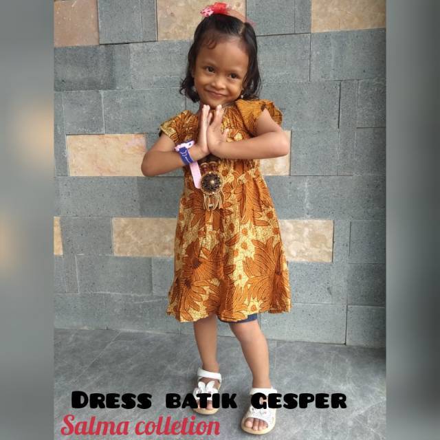 BAJU ANAK, DRESS BATIK ANAK/ DRESS BATIK ANAK GESPER/DRESS BATIK SUSUN