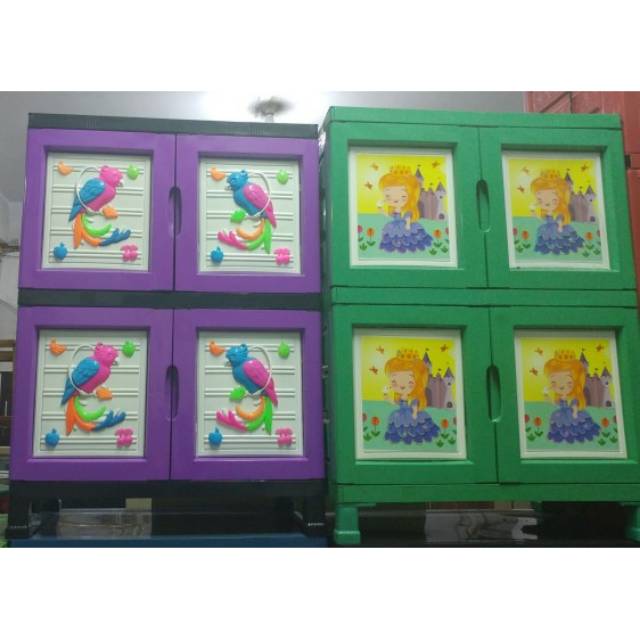 Lemari pakaian lemari plastik 2 susun POLYTA