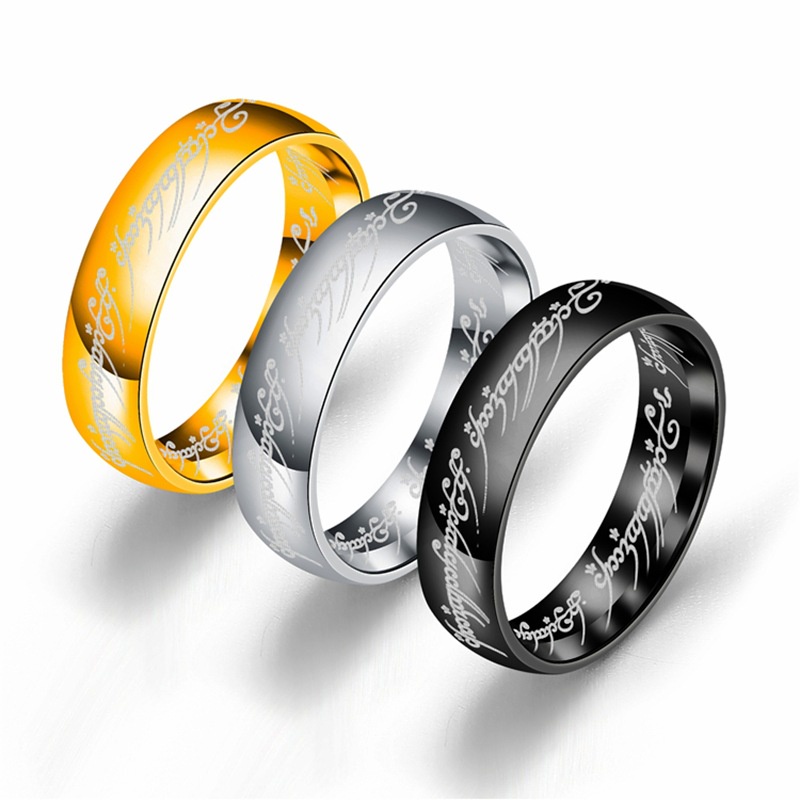 Lord of the Ring Cincin Eropa Amerika | Titanium steel Anti Karat | Grosir Cincin Couple