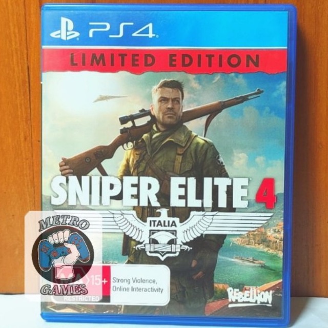 Kaset Sniper Elite 4 PS4 Snipers Elit IV Playstation PS 4 5 CD BD Game Games Tembak Perang Sniperelite Sniperelit Ps4 Ps5