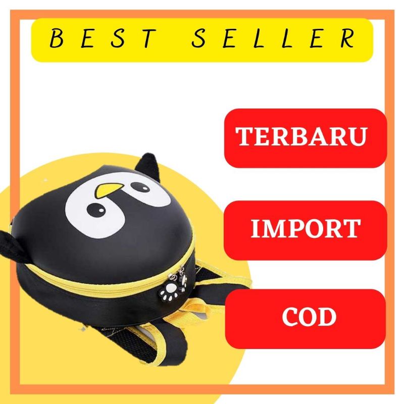 TEBARU LXFZQ Tas Ransel Sekolah Anak Kartun Lucu Karakter Penguin - E-300 Pria Cowok Cowo Wanita Pin