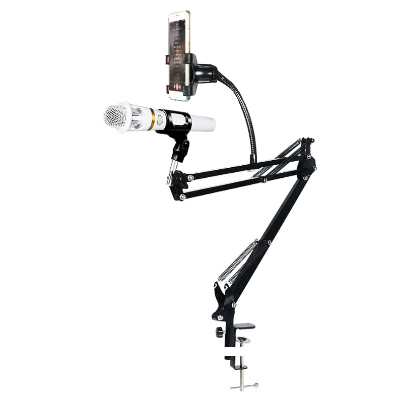 Stand Microphone dan HP Holder Meja Mic Suspension Arm Mount SM-921