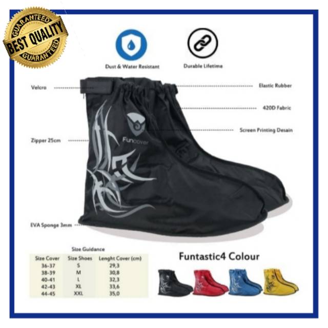 Cover Sepatu Funcover Original l Mantel Sepatu Fun Cover Anti Air Aneka Warna