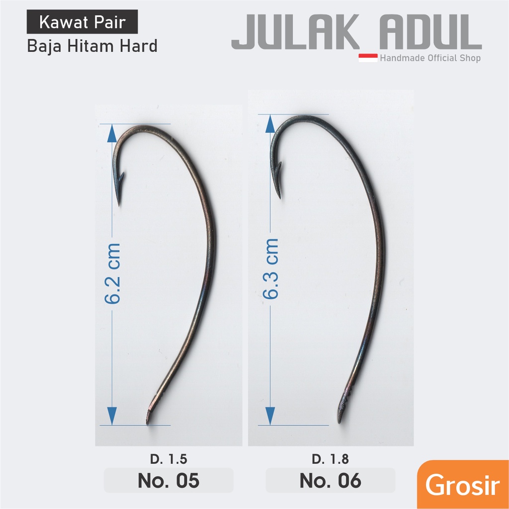 Kail Ngentul / Ndudul - Kail Pancing Ikan Gabus  Size 5 - 6 | Kawat Pair Grosir