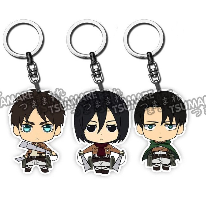 Gantungan Kunci Acrylic Anime Attack On Titan Shingeki no Kyojin Levi Eren Mikasa