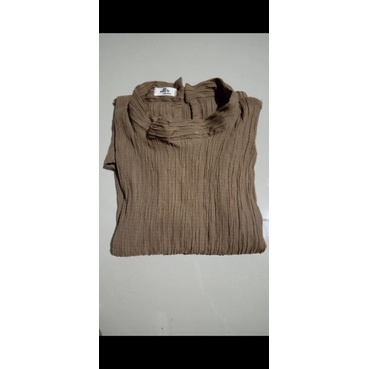 Zara blouse / blouse smoke / blouse pleats /blouse puffy / blouse lengan balon kerut / blouse zara semibydianty-Choco