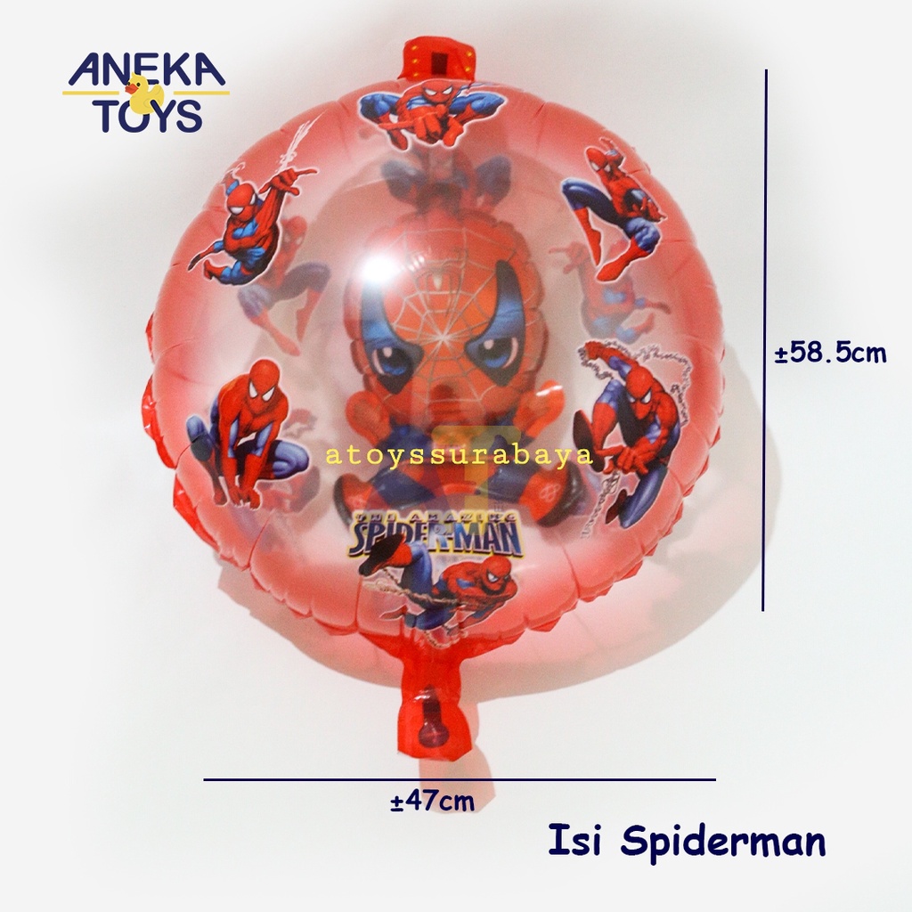BULAT ISI SPIDERMAN (BALON GAS/FOIL/TERBANG/KARAKTER)