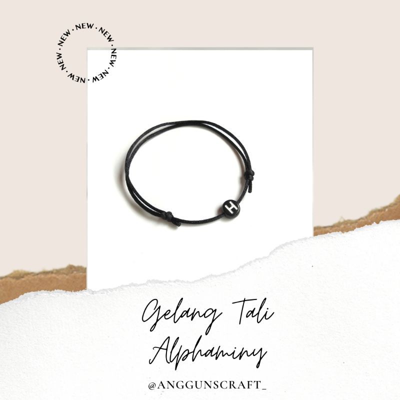 GELANG TALI INISIAL HURUF| GELANG COUPLE HURUF| GELANG ALPHAMINY