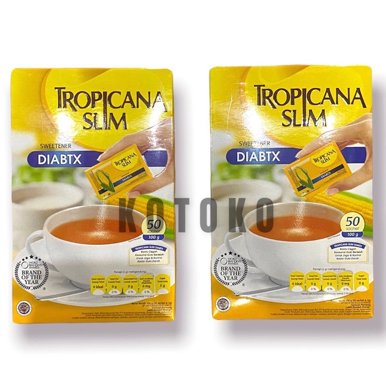 

Tropicana Slim Sweetner Diabtx 50 Sachet / Pengganti Gula Diabet 100gr