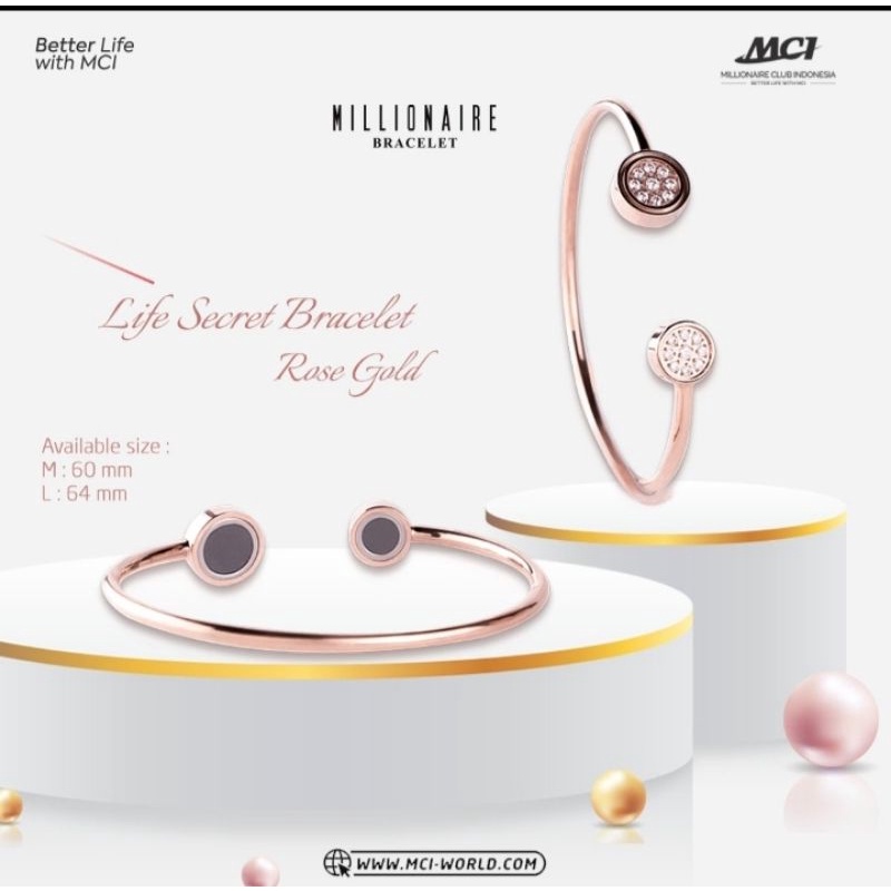 DISTRIBUTOR MCI_GELANG KESEHATAN  MCI ROSE GOLD 100% ORIGINAL_BRACELET MCI ORI