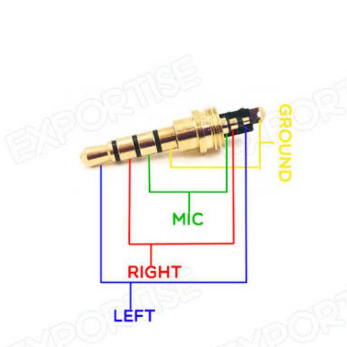 Jack Konektor 3.5 Mm 1/8'' Audio 4 Poles Pole Headphone Earphone