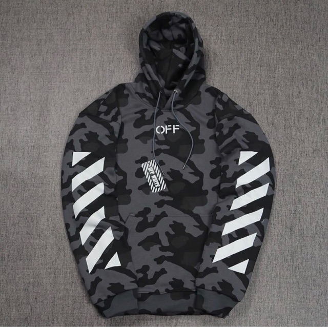 Off white camo hoodie grey