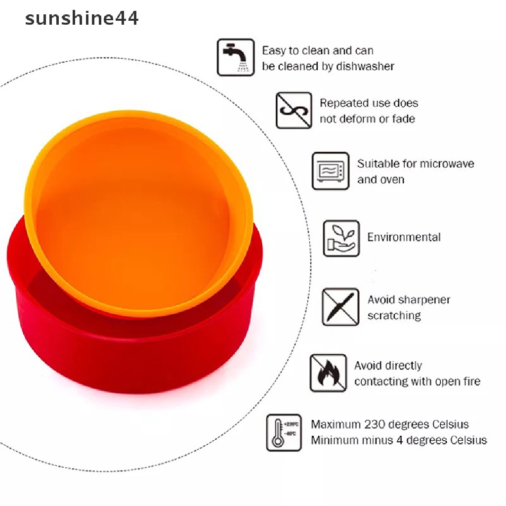 Sunshine 1Pc Cetakan Kue Bentuk Bulat Bahan Silikon