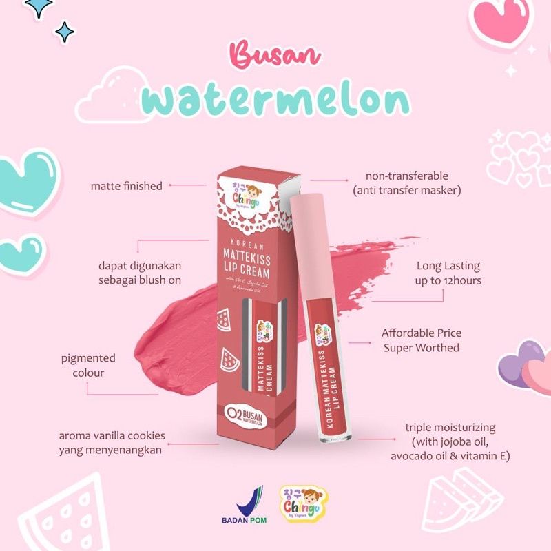 Chingu by Kiyowo Mattekiss Lipcream Lip Matte Bpom