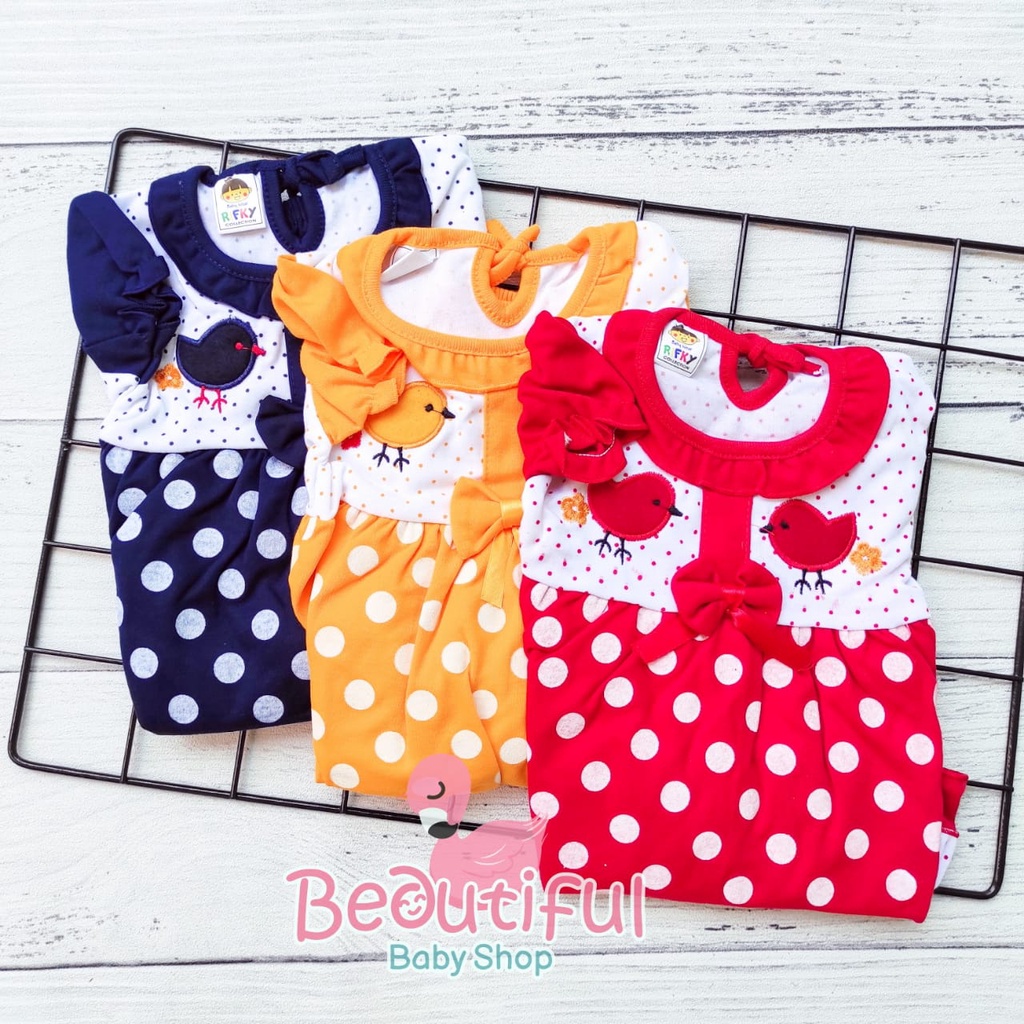 Dress Bayi Perempuan Motif Chicken Polka / Rok Baju Bayi Perempuan  Merk Rifky Collection / Baby.ou