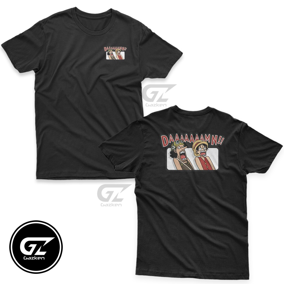 Kaos Damn One Piece Luffy and Usopp Baju Anime Manga Distro