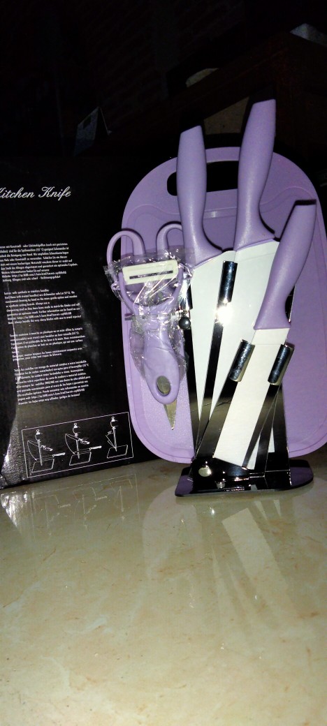 7in1 Pisau + Talenan Masak Set Bahan Keramik Best Quality Pisau Dapur/kado Pilihan Pertama