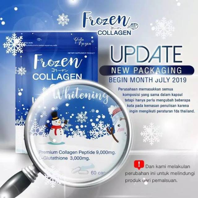 FROZEN COLLAGEN 2 IN 1 Whitening X10 by GLUTA FROZEN DIJAMIN ASLI ORIGINAL 1000%